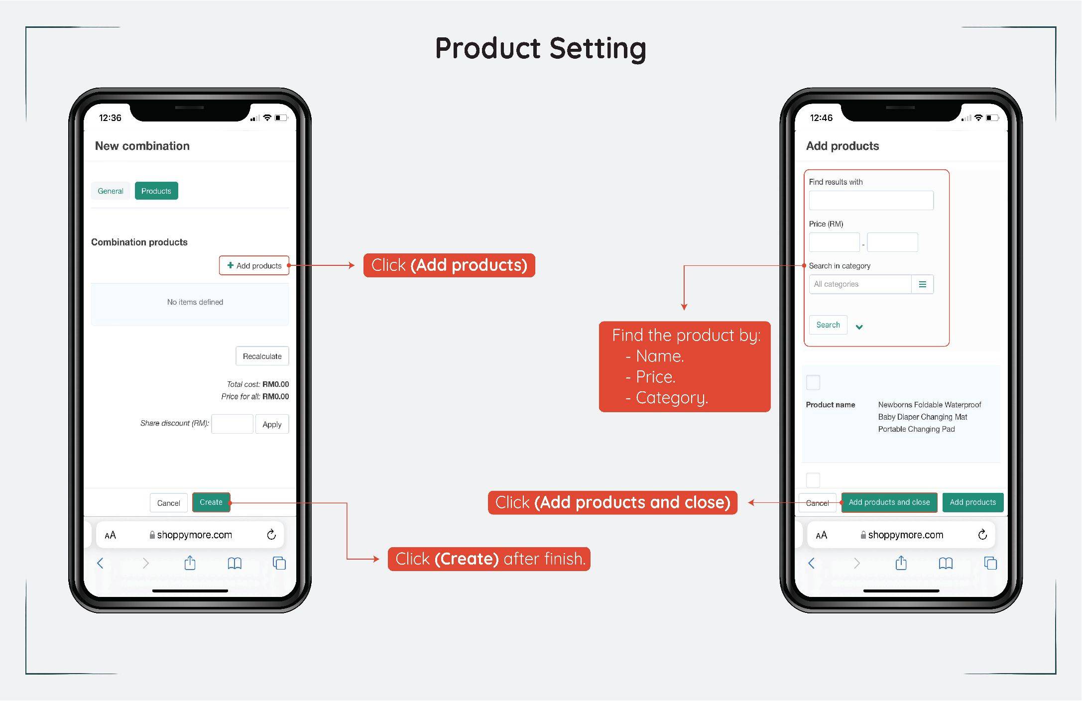 How to insert product using mobile 22